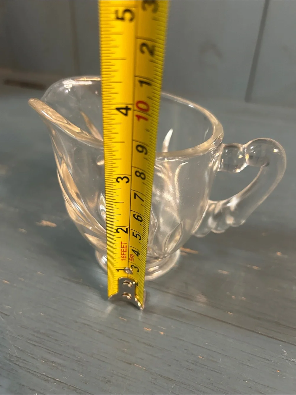 Clear Pressed Glass Pitcher, Sugar Bowl and Creamer Set - Elegant Cut Pattern